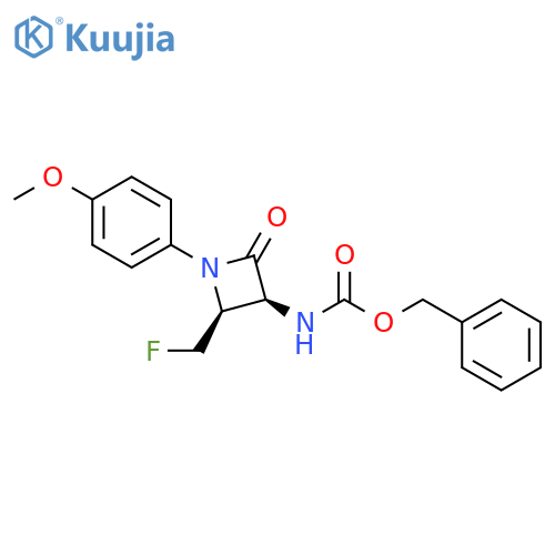 Carbamic acid, [2-(fluoromethyl)-1-(4-methoxyphenyl)-4-oxo-3-azetidinyl]-, phenylmethyl ester, cis- (9CI) structure