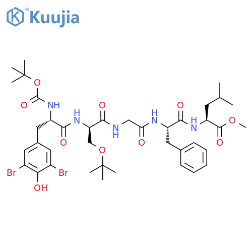 L-Leucine, N-[N-[N-[N-[3,5-dibromo-N-[(1,1-dimethylethoxy)carbonyl]-L-tyrosyl]-O-(1,1-dimethylethyl)-D-seryl]glycyl]-L-phenylalanyl]-, methyl ester (9CI) structure