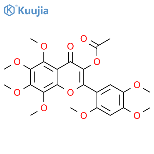 4H-1-Benzopyran-4-one, 3-(acetyloxy)-5,6,7,8-tetramethoxy-2-(2,4,5-trimethoxyphenyl)- structure