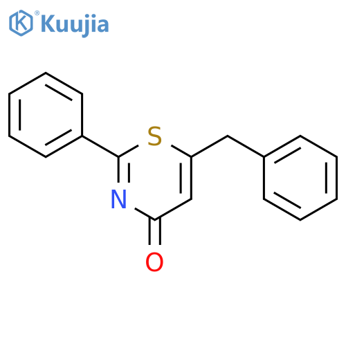 4H-1,3-Thiazin-4-one, 2-phenyl-6-(phenylmethyl)- structure