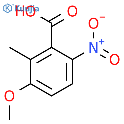 Benzoic acid, 3-methoxy-2-methyl-6-nitro- structure