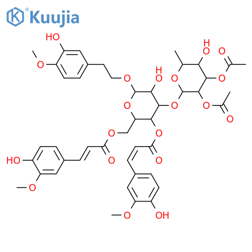 2-(3-Hydroxy-4-methoxyphenyl)ethanol; 1-O-[2,3-Di-O-acetyl-α-L-rhamnopyranosyl-(1→3)-[4-hydroxy-3-methoxy-E-cinnamoyl-(→4)][4-hydroxy-3-methoxy-E-cinnamoyl-(→6)]-β-D-glucopyranoside] structure