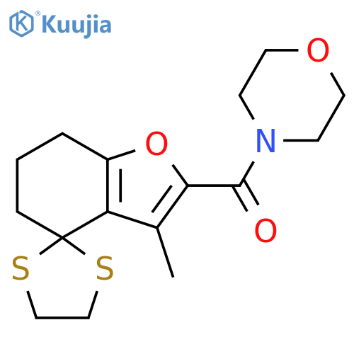 4-({3-methyl-6,7-dihydro-5H-spiro1-benzofuran-4,2'-1,3dithiolane-2-yl}carbonyl)morpholine structure