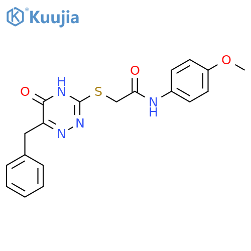 2-(6-benzyl-5-oxo-4,5-dihydro-1,2,4-triazin-3-yl)sulfanyl-N-(4-methoxyphenyl)acetamide structure
