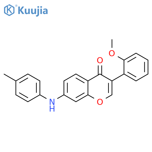 3-(2-methoxyphenyl)-7-(4-methylphenyl)amino-4H-chromen-4-one structure