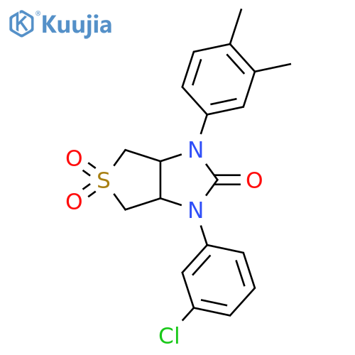1-(3-chlorophenyl)-3-(3,4-dimethylphenyl)-hexahydro-1H-5lambda6-thieno3,4-dimidazole-2,5,5-trione structure