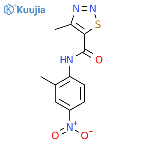4-methyl-N-(2-methyl-4-nitrophenyl)-1,2,3-thiadiazole-5-carboxamide structure