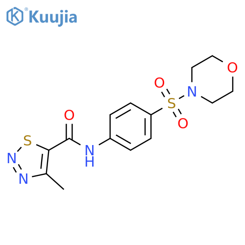 4-methyl-N-4-(morpholine-4-sulfonyl)phenyl-1,2,3-thiadiazole-5-carboxamide structure