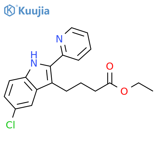 ethyl 4-5-chloro-2-(pyridin-2-yl)-1H-indol-3-ylbutanoate structure