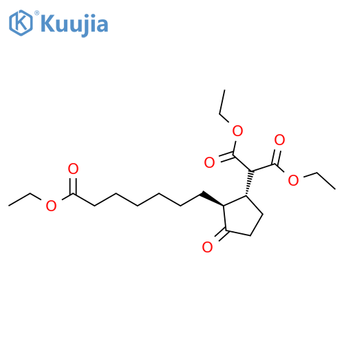 Propanedioic acid, [2-(7-ethoxy-7-oxoheptyl)-3-oxocyclopentyl]-, diethyl ester, trans- (9CI) structure