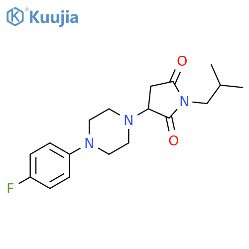 3-4-(4-fluorophenyl)piperazin-1-yl-1-(2-methylpropyl)pyrrolidine-2,5-dione structure