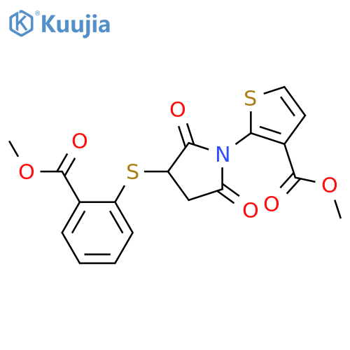 methyl 2-(3-{2-(methoxycarbonyl)phenylsulfanyl}-2,5-dioxopyrrolidin-1-yl)thiophene-3-carboxylate structure