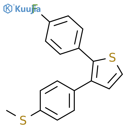 Thiophene, 2-(4-fluorophenyl)-3-[4-(methylthio)phenyl]- structure
