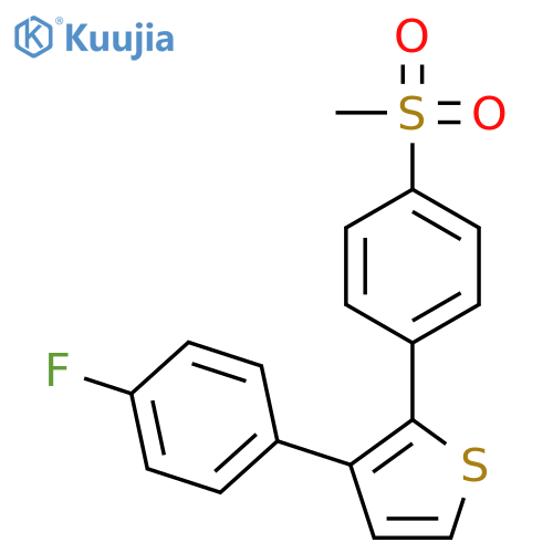 Thiophene, 3-(4-fluorophenyl)-2-[4-(methylsulfonyl)phenyl]- structure
