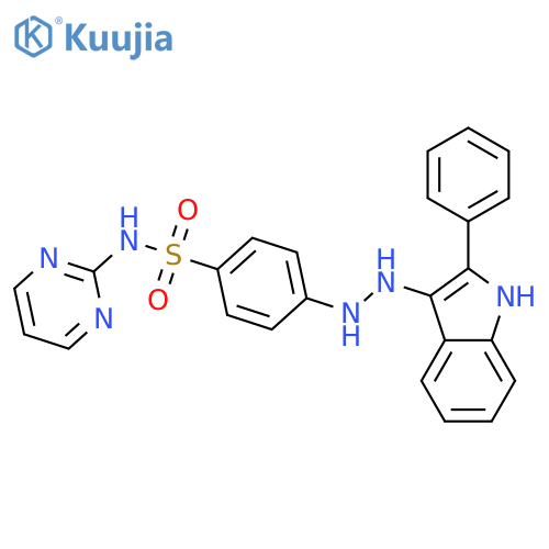 4-[2-(2-phenyl-1H-indol-3-yl)hydrazino]-N-pyrimidin-2-ylbenzenesulfonamide structure