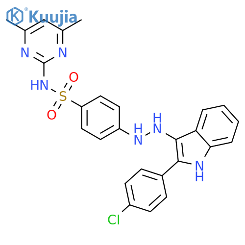 Benzenesulfonamide,4-[2-[2-(4-chlorophenyl)-1H-indol-3-yl]hydrazinyl]-N-(4,6-dimethyl-2-pyrimidinyl)- structure