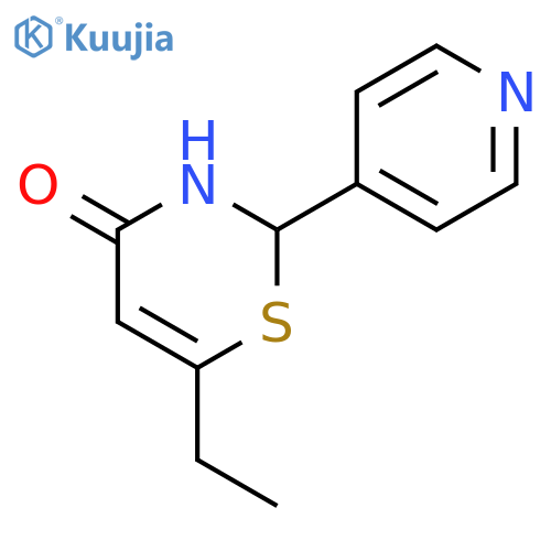4H-1,3-Thiazin-4-one, 6-ethyl-2,3-dihydro-2-(4-pyridinyl)- structure