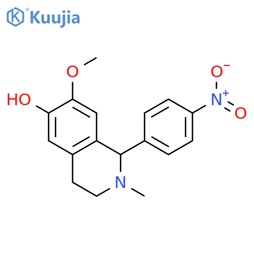 6-Isoquinolinol, 1,2,3,4-tetrahydro-7-methoxy-2-methyl-1-(4-nitrophenyl)- structure
