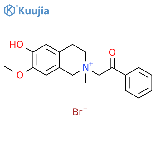 Isoquinolinium,1,2,3,4-tetrahydro-6-hydroxy-7-methoxy-2-methyl-2-(2-oxo-2-phenylethyl)-, bromide structure