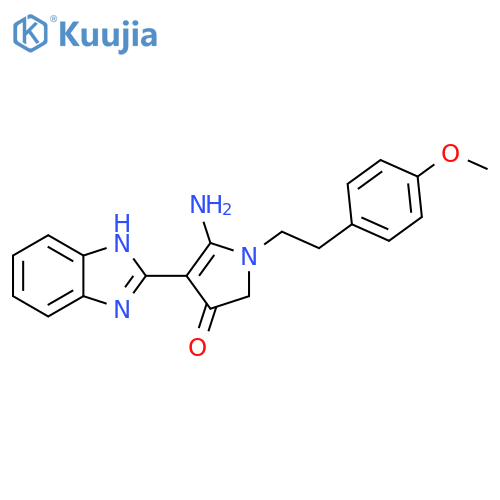 5-amino-4-(1H-1,3-benzodiazol-2-yl)-1-2-(4-methoxyphenyl)ethyl-2,3-dihydro-1H-pyrrol-3-one structure