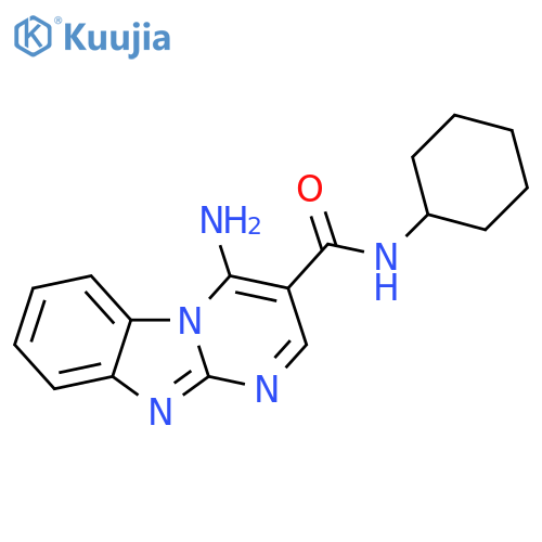 13-amino-N-cyclohexyl-1,8,10-triazatricyclo7.4.0.0^{2,7}trideca-2,4,6,8,10,12-hexaene-12-carboxamide structure