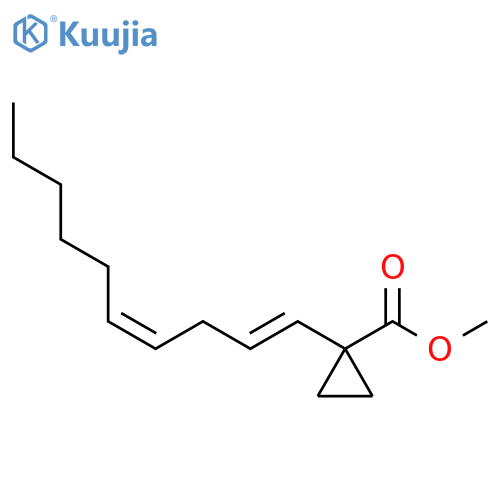 Cyclopropanecarboxylic acid, 1-(1,4-decadienyl)-, methyl ester, (E,Z)- structure