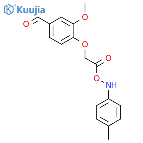 (4-methylphenyl)amino 2-(4-formyl-2-methoxyphenoxy)acetate structure