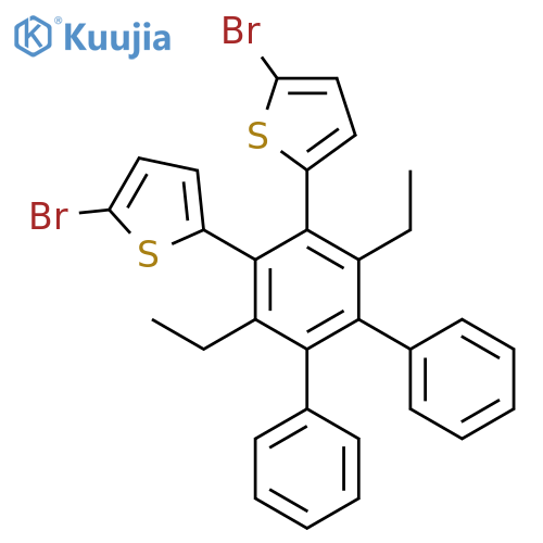 THIOPHENE, 2,2'-(3',6'-DIETHYL[1,1':2',1''-TERPHENYL]-4',5'-DIYL)BIS[5-BROMO- structure