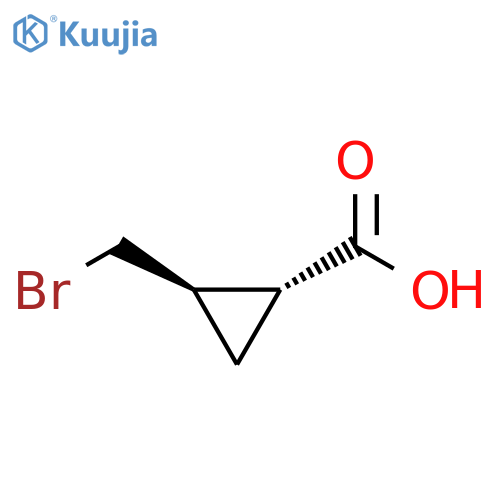 rac-(1R,2R)-2-(bromomethyl)cyclopropane-1-carboxylic acid, trans structure