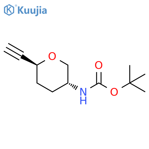 tert-butyl N-[(3R,6S)-6-ethynyltetrahydropyran-3-yl]carbamate structure