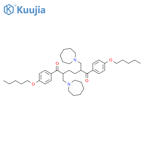 1,6-Hexanedione, 2,5-bis[(hexahydro-1H-azepin-1-yl)methyl]-1,6-bis[4-(pentyloxy)phenyl]- structure