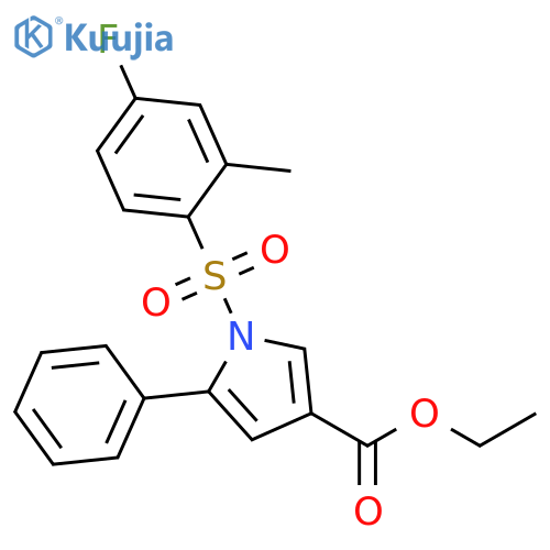 1H-Pyrrole-3-carboxylic acid,1-[(4-fluoro-2-methylphenyl)sulfonyl]-5-phenyl-, ethyl ester structure