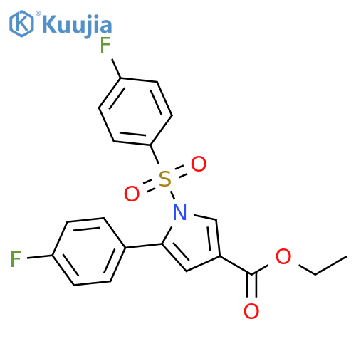 1H-Pyrrole-3-carboxylic acid,5-(4-fluorophenyl)-1-[(4-fluorophenyl)sulfonyl]-, ethyl ester structure