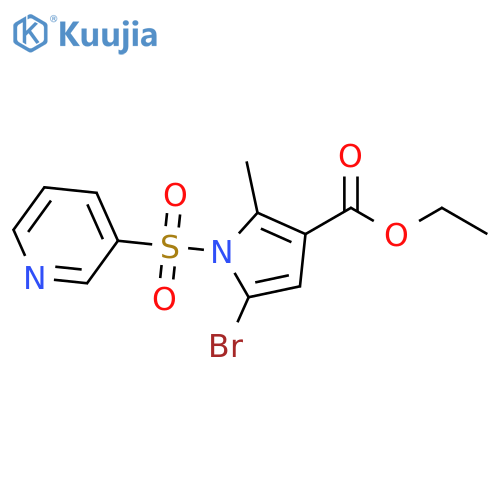 1H-Pyrrole-3-carboxylic acid, 5-bromo-2-methyl-1-(3-pyridinylsulfonyl)-,ethyl ester structure