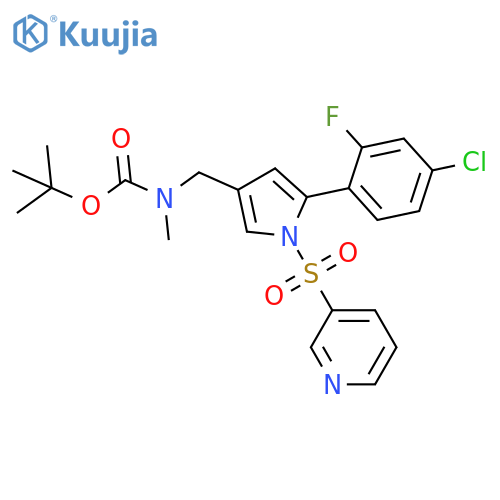 Carbamic acid,[[5-(4-chloro-2-fluorophenyl)-1-(3-pyridinylsulfonyl)-1H-pyrrol-3-yl]methyl]methyl-, 1,1-dimethylethyl ester structure