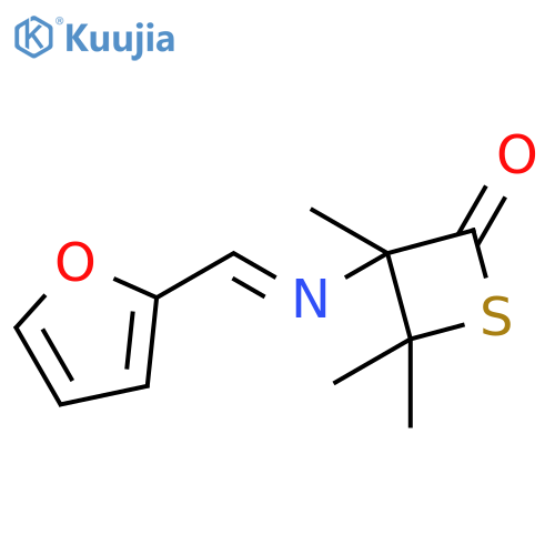 2-Thietanone, 3-[(2-furanylmethylene)amino]-3,4,4-trimethyl- structure