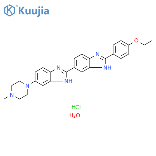 2'-(4-Ethoxyphenyl)-5-(4-methylpiperazin-1-yl)-1H,1'H-2,5'-bibenzodimidazole trihydrochloride trihydrate structure