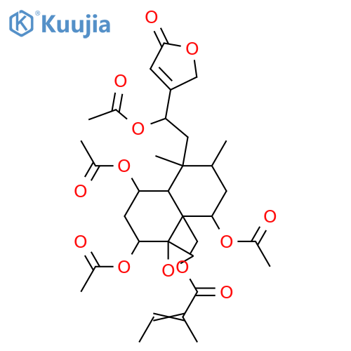 4,18-Epoxy-1,3,6,12,19-pentahydroxy-13-cleroden-15,16-olide; (ent-1β,3α,4β,6β,12ξ)-form, 19-Tigloyl, 1,3,6,12-tetra-Ac structure