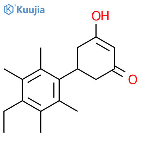 2-Cyclohexen-1-one, 5-(4-ethyl-2,3,5,6-tetramethylphenyl)-3-hydroxy- structure
