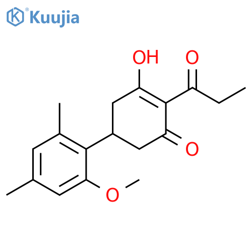 2-Cyclohexen-1-one,3-hydroxy-5-(2-methoxy-4,6-dimethylphenyl)-2-(1-oxopropyl)- structure