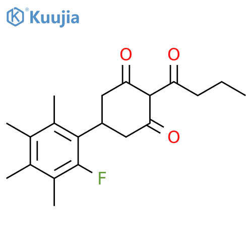 1,3-Cyclohexanedione, 5-(2-fluoro-3,4,5,6-tetramethylphenyl)-2-(1-oxobutyl)- structure