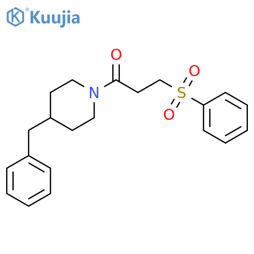 1-(4-benzylpiperidin-1-yl)-3-(phenylsulfonyl)propan-1-one structure
