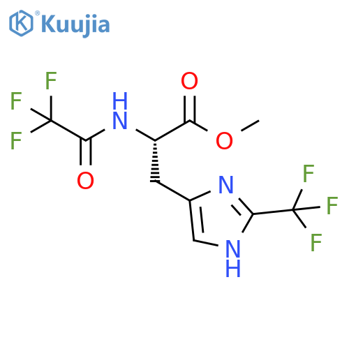L-Histidine, N-(trifluoroacetyl)-2-(trifluoromethyl)-, methyl ester structure