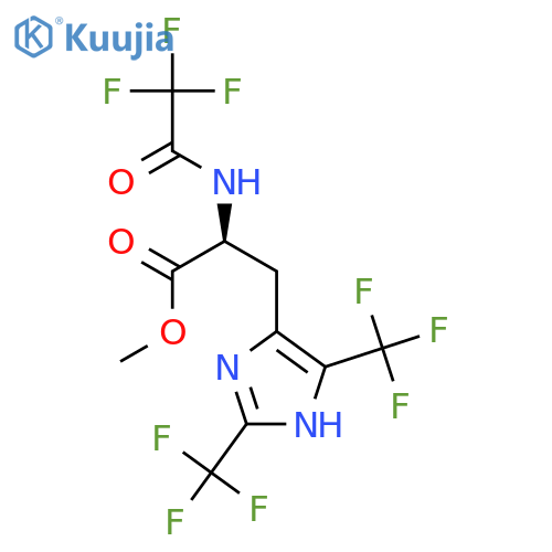 L-Histidine, N-(trifluoroacetyl)-2,5-bis(trifluoromethyl)-, methyl ester structure