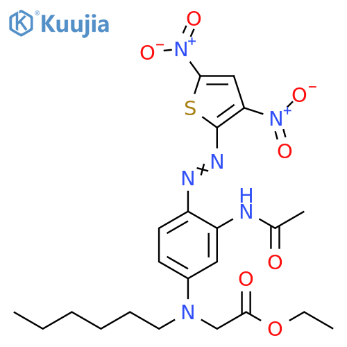 Glycine,N-[3-(acetylamino)-4-[(3,5-dinitro-2-thienyl)azo]phenyl]-N-hexyl-, ethylester structure