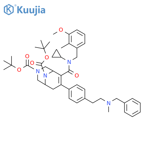 3,9-Diazabicyclo[3.3.1]non-6-ene-3,9-dicarboxylic acid,6-[[cyclopropyl[(3-methoxy-2-methylphenyl)methyl]amino]carbonyl]-7-[4-[2-[methyl(phenylmethyl)amino]ethyl]phenyl]-, bis(1,1-dimethylethyl) ester structure