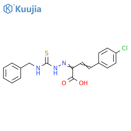 3-Butenoic acid, 4-(4-chlorophenyl)-2-[2-[[(phenylmethyl)amino]thioxomethyl]hydrazinylidene]- structure