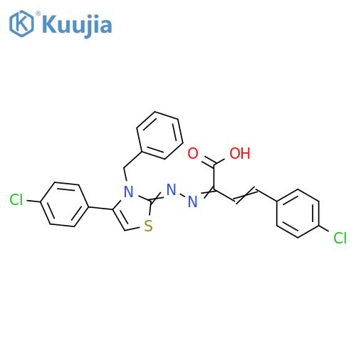 3-Butenoic acid,4-(4-chlorophenyl)-2-[[4-(4-chlorophenyl)-3-(phenylmethyl)-2(3H)-thiazolylidene]hydrazono]- structure
