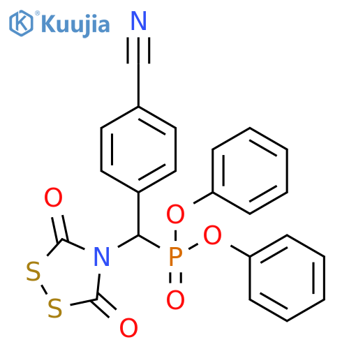 Phosphonic acid, [(4-cyanophenyl)(3,5-dioxo-1,2,4-dithiazolidin-4-yl)methyl]-, diphenyl ester (9CI) structure