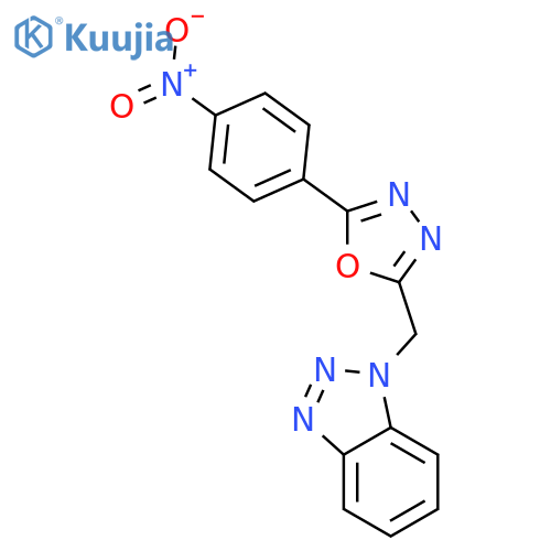 1H-Benzotriazole, 1-[[5-(4-nitrophenyl)-1,3,4-oxadiazol-2-yl]methyl]- structure